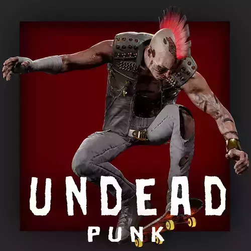 PUNK UNDEAD 1 Rock and Roll Low-poly 3D model