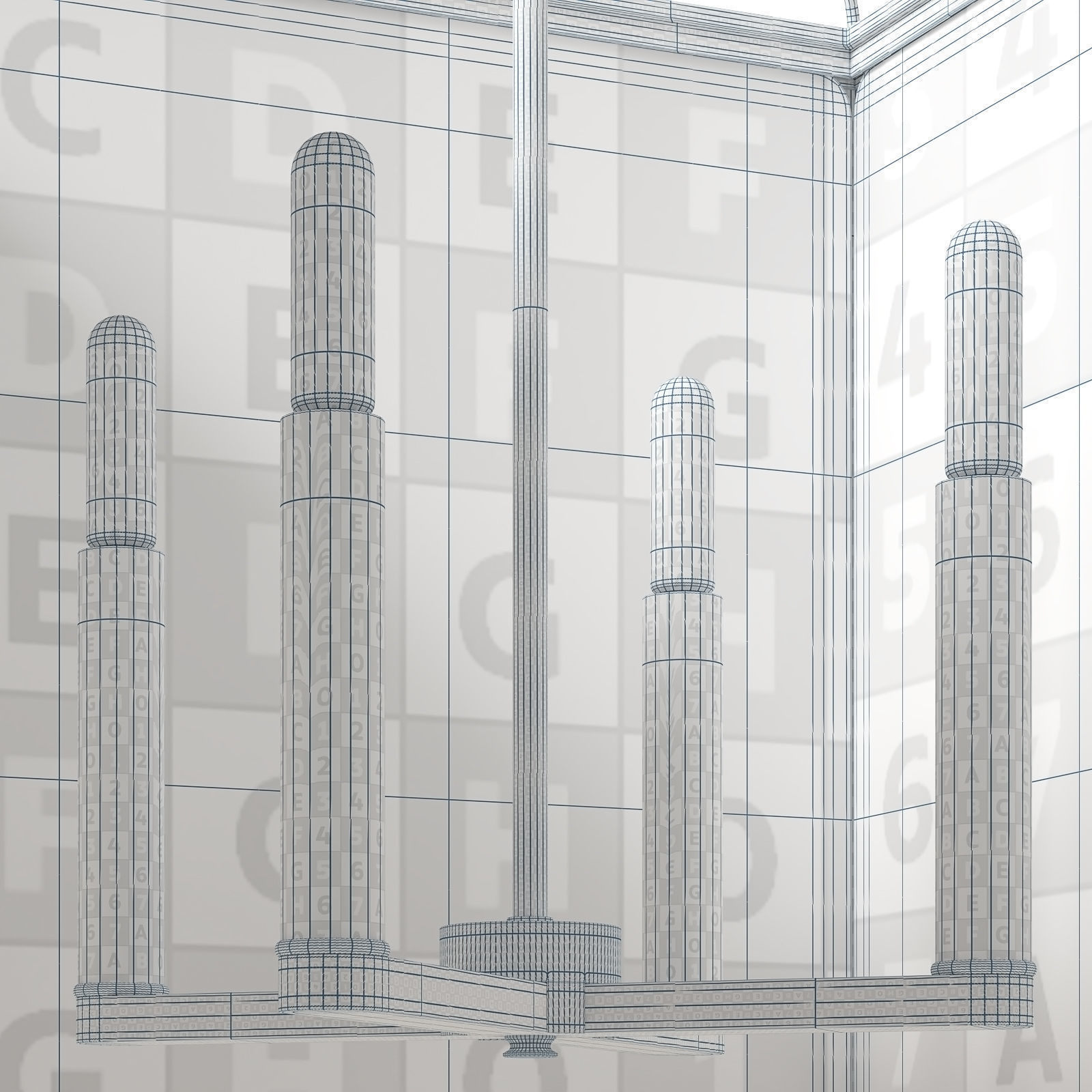 Urban Electric Chandelier Chisholm Clean 3D model_13