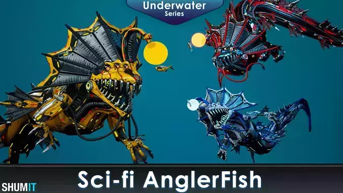 Sci-Fi Angler Fish Low-poly 3D model