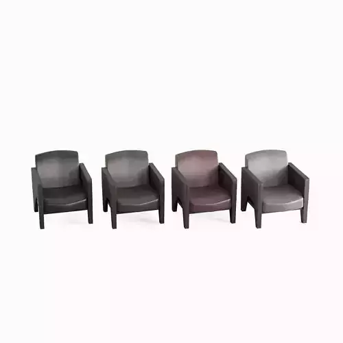Modern Leather Armchair Set 3D model
