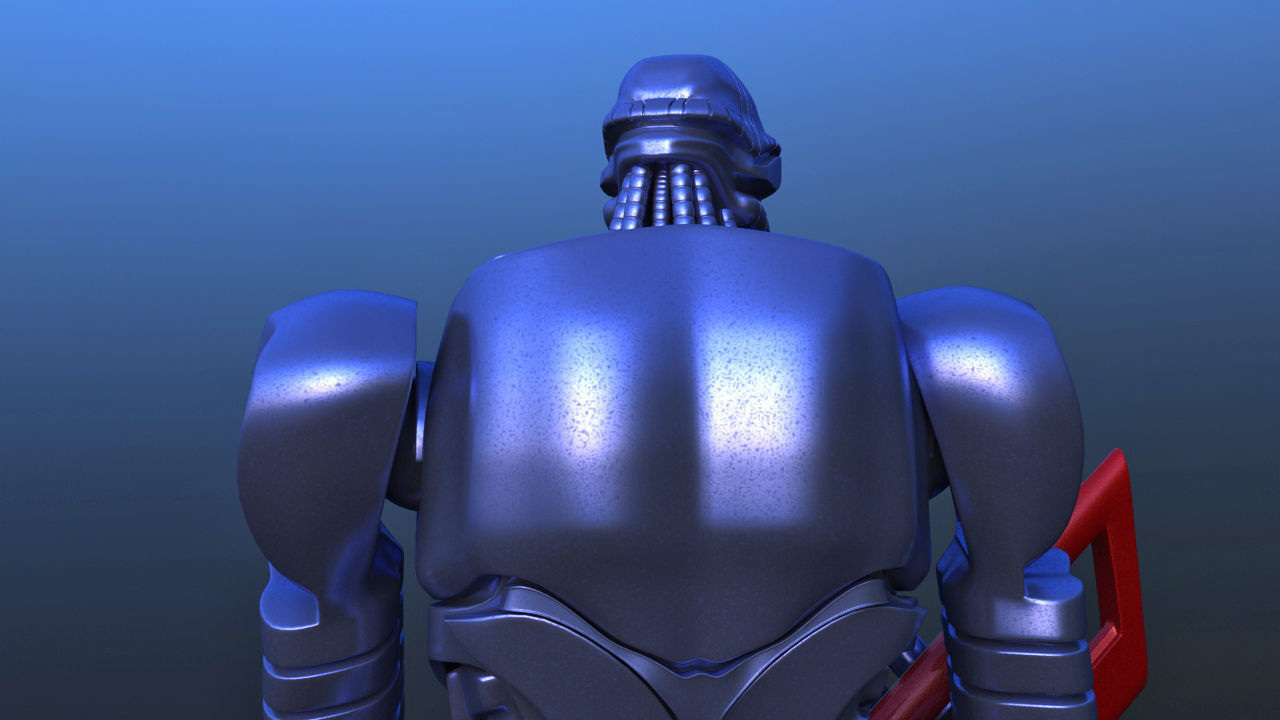 Futuristic Bass Player Robot 3D model_15