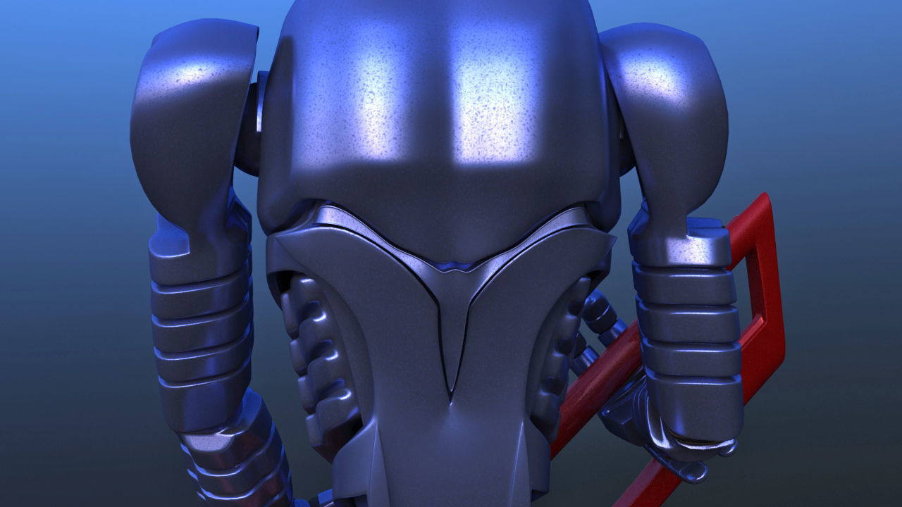 Futuristic Bass Player Robot 3D model_17