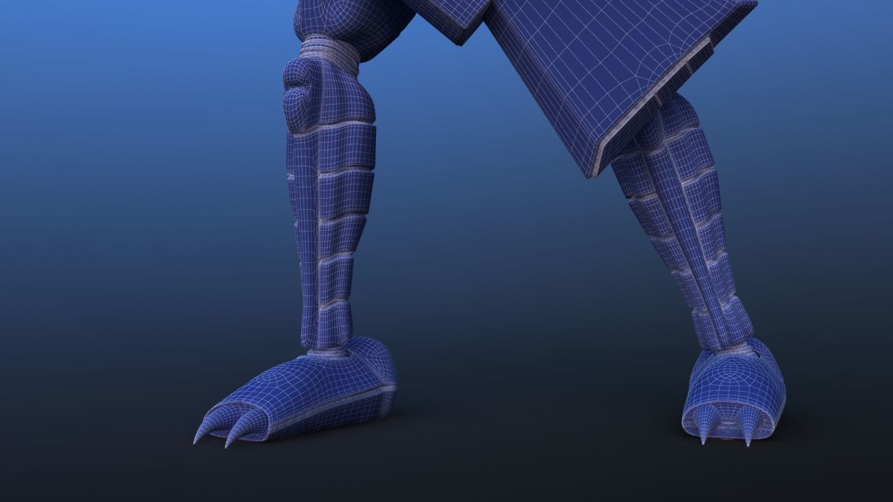 Futuristic Bass Player Robot 3D model_39