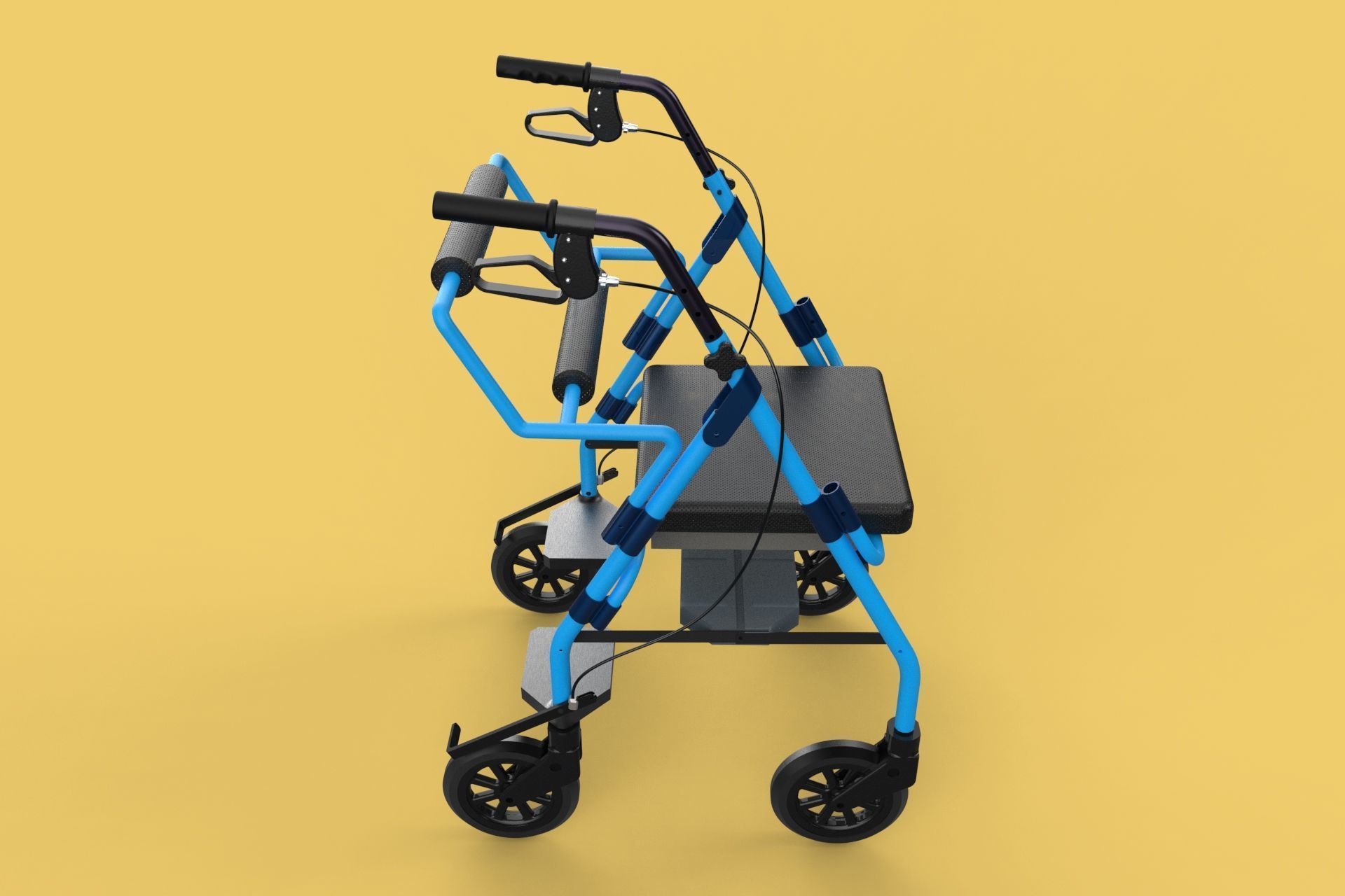WALKING FRAME ROLLATOR ROLLING WHEELED WALKER FOLDABLE SEAT AID 3D model_35