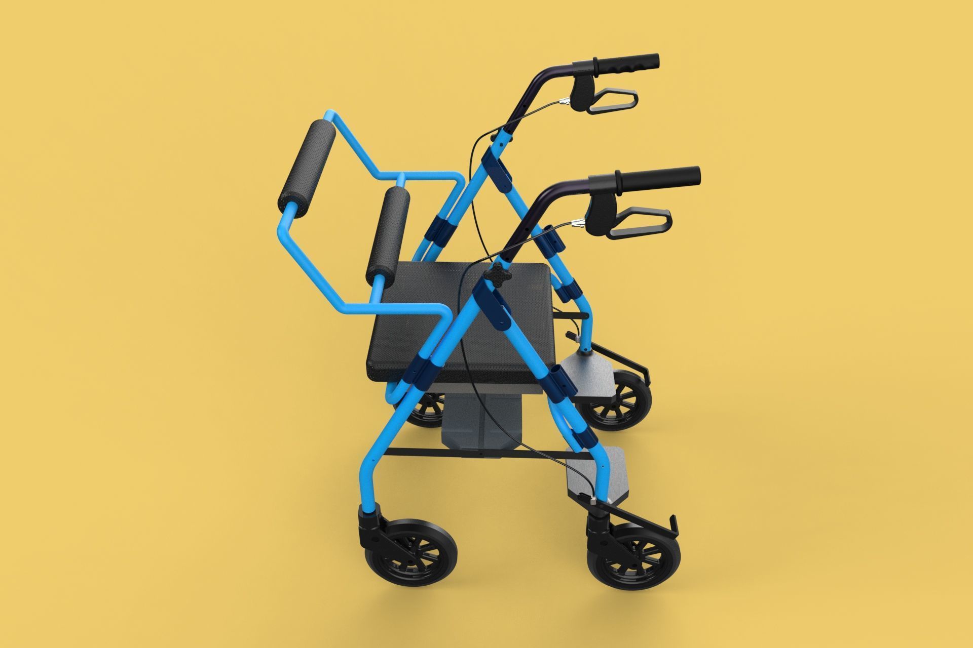 WALKING FRAME ROLLATOR ROLLING WHEELED WALKER FOLDABLE SEAT AID 3D model_10