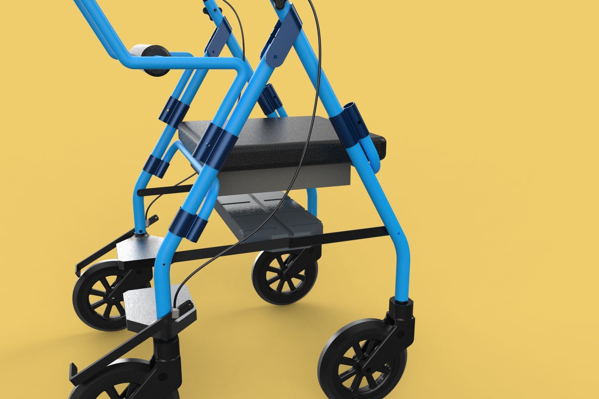 WALKING FRAME ROLLATOR ROLLING WHEELED WALKER FOLDABLE SEAT AID 3D model_65