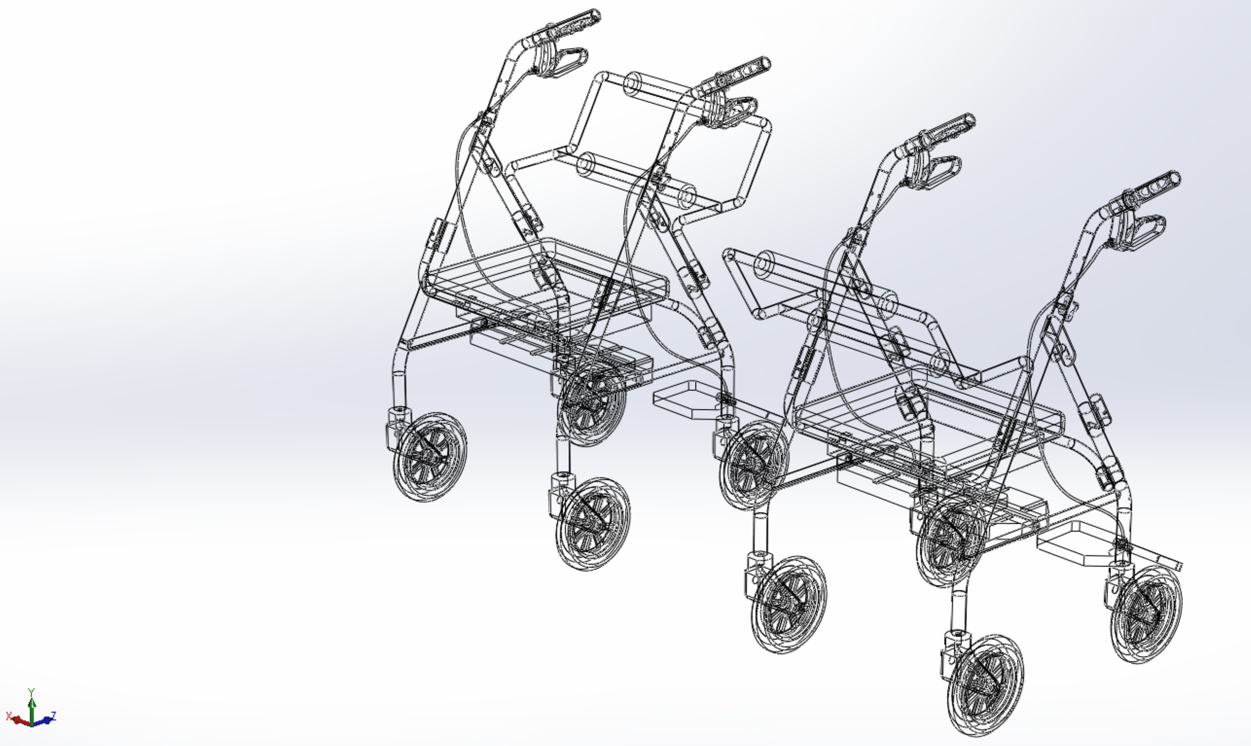 WALKING FRAME ROLLATOR ROLLING WHEELED WALKER FOLDABLE SEAT AID 3D model_72