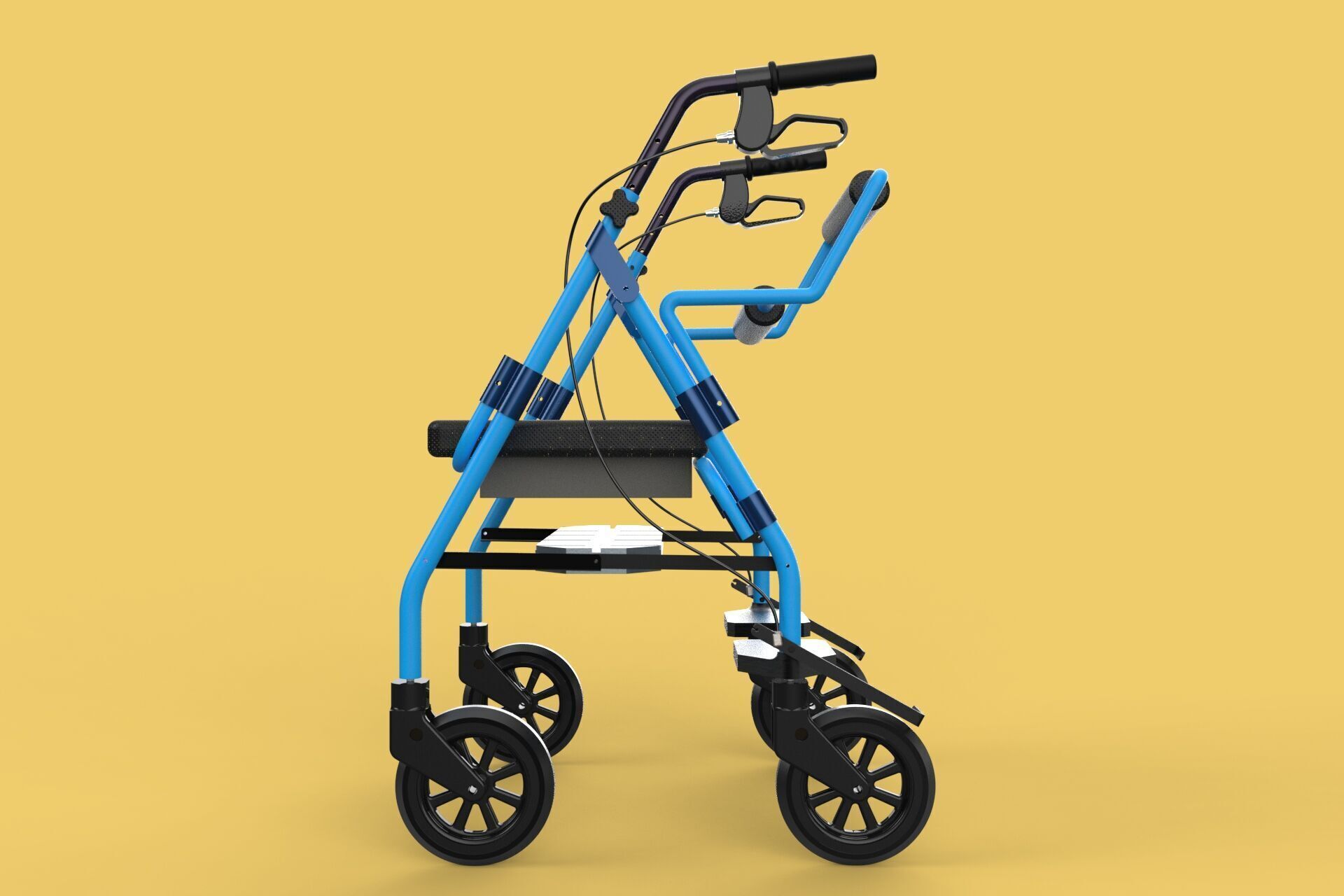 WALKING FRAME ROLLATOR ROLLING WHEELED WALKER FOLDABLE SEAT AID 3D model_30