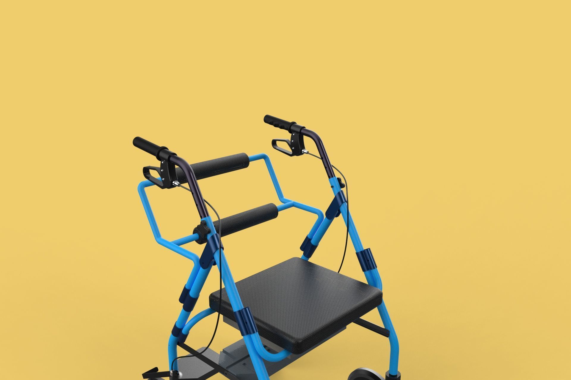 WALKING FRAME ROLLATOR ROLLING WHEELED WALKER FOLDABLE SEAT AID 3D model_60