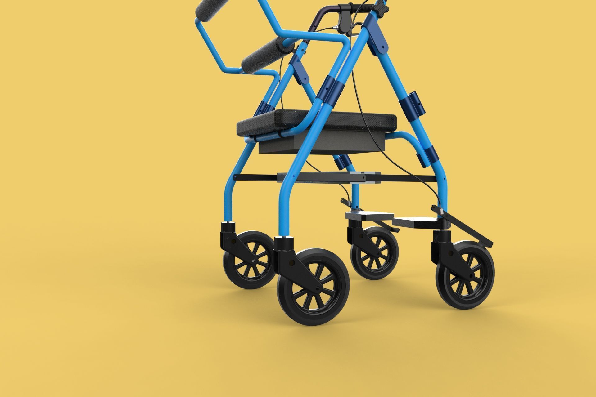 WALKING FRAME ROLLATOR ROLLING WHEELED WALKER FOLDABLE SEAT AID 3D model_57