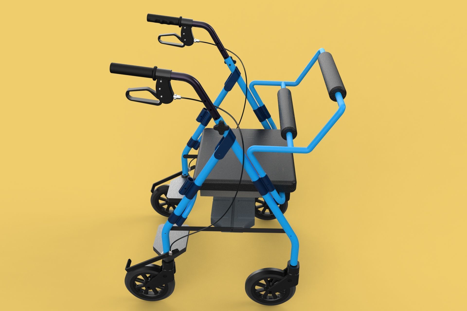 WALKING FRAME ROLLATOR ROLLING WHEELED WALKER FOLDABLE SEAT AID 3D model_14