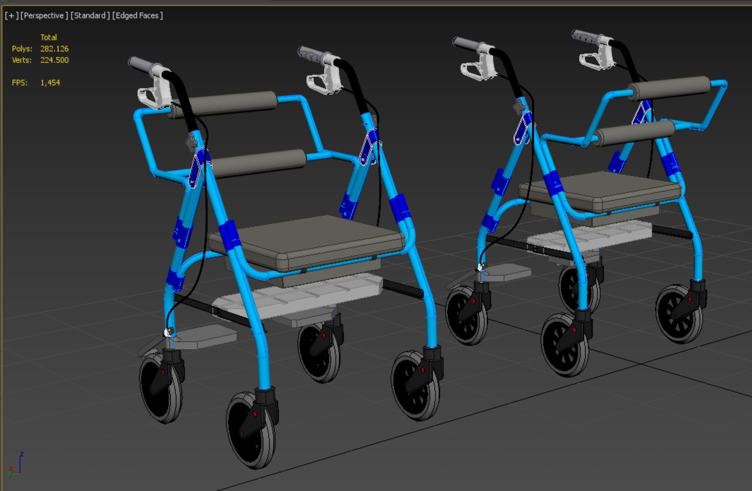WALKING FRAME ROLLATOR ROLLING WHEELED WALKER FOLDABLE SEAT AID 3D model_73