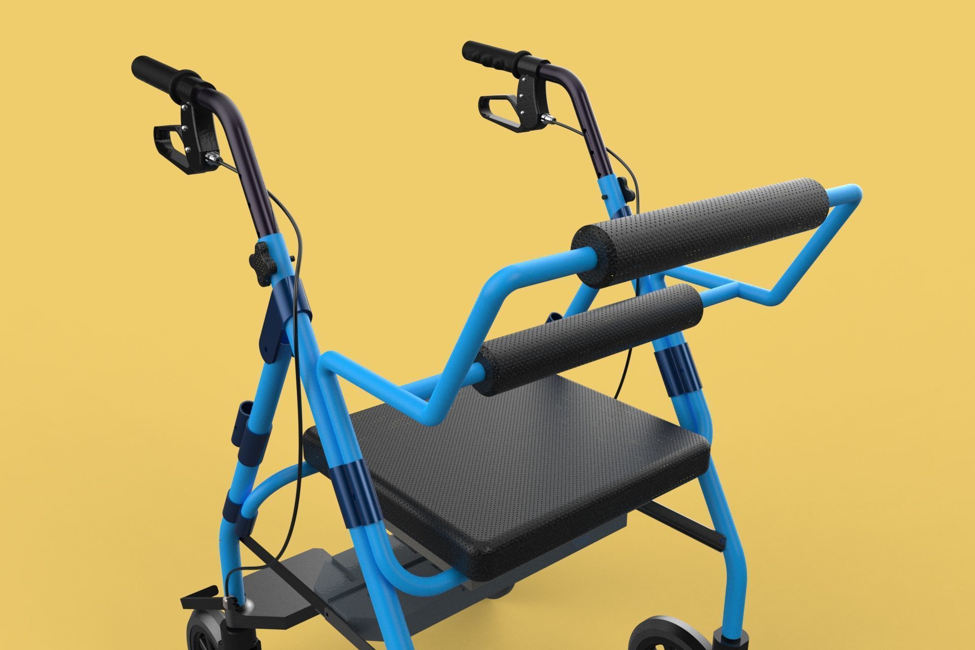 WALKING FRAME ROLLATOR ROLLING WHEELED WALKER FOLDABLE SEAT AID 3D model_52