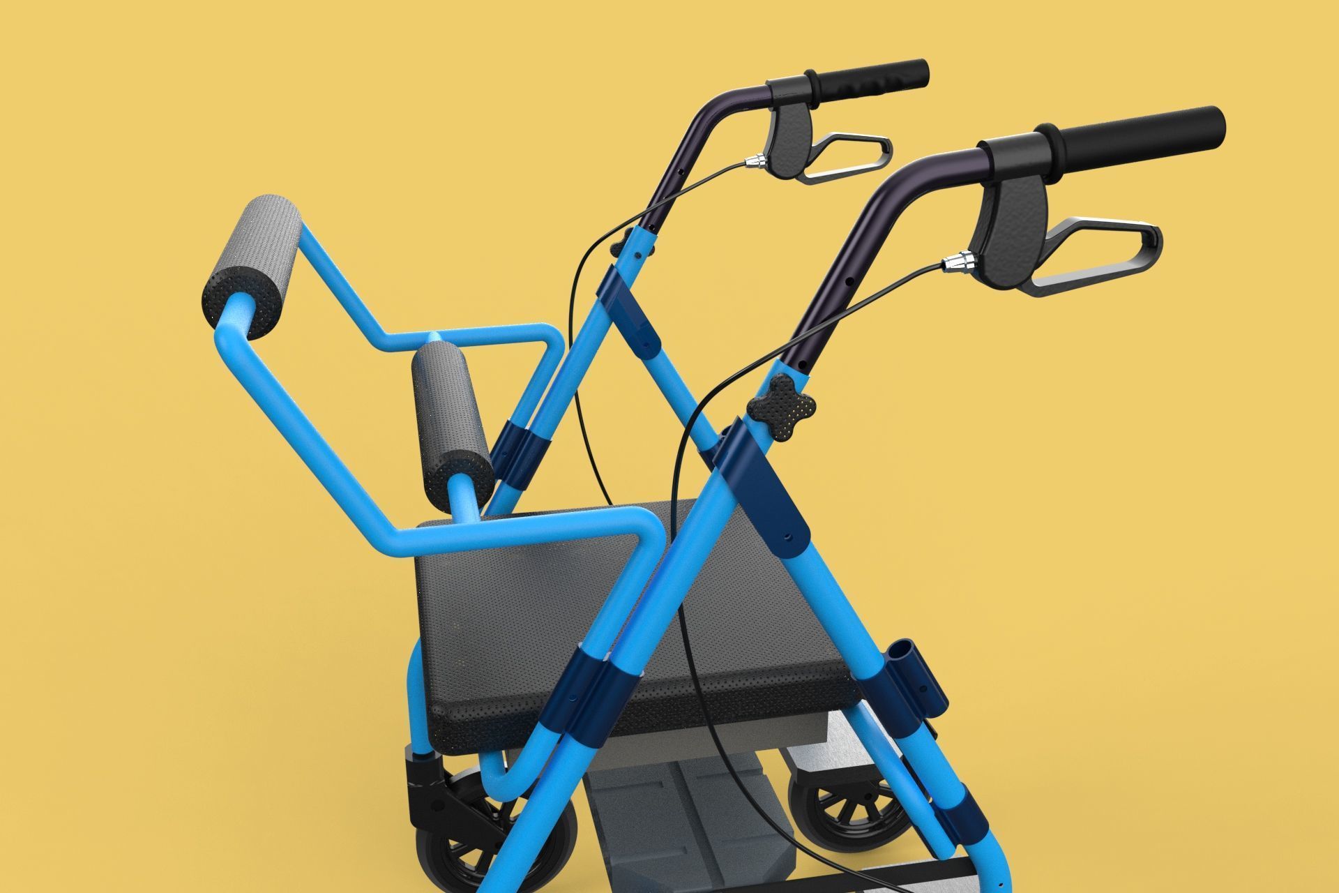 WALKING FRAME ROLLATOR ROLLING WHEELED WALKER FOLDABLE SEAT AID 3D model_51