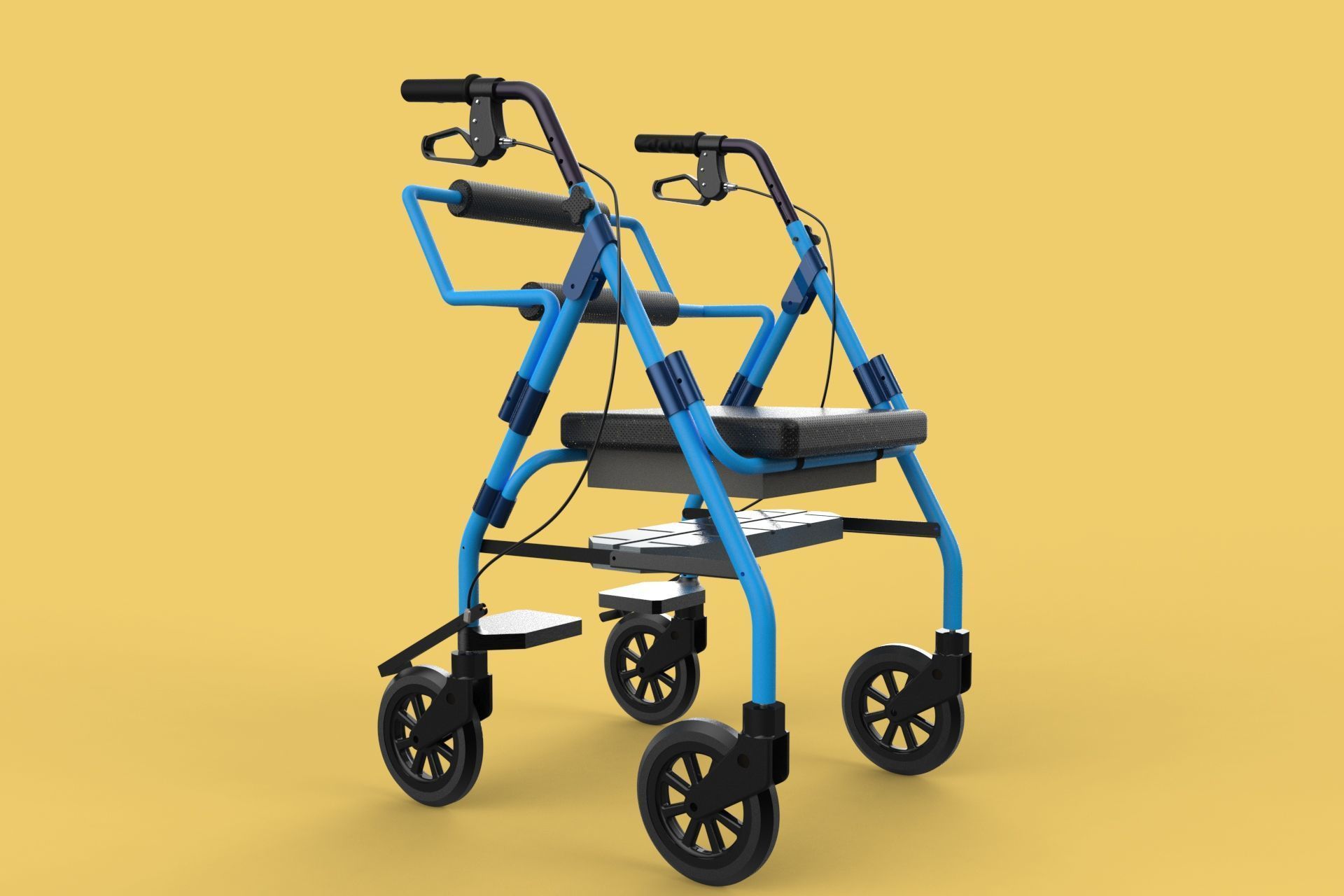 WALKING FRAME ROLLATOR ROLLING WHEELED WALKER FOLDABLE SEAT AID 3D model_45