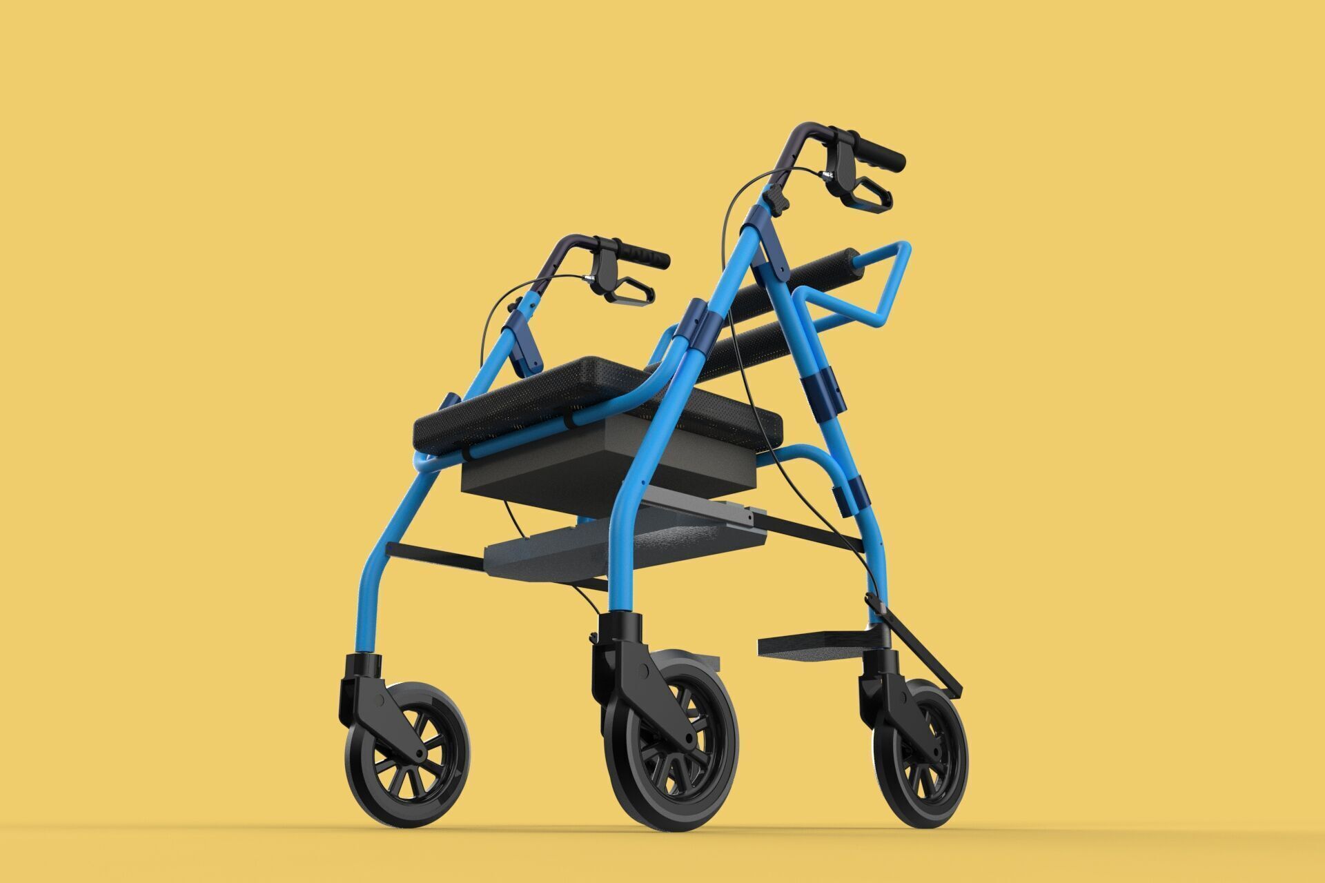 WALKING FRAME ROLLATOR ROLLING WHEELED WALKER FOLDABLE SEAT AID 3D model_50