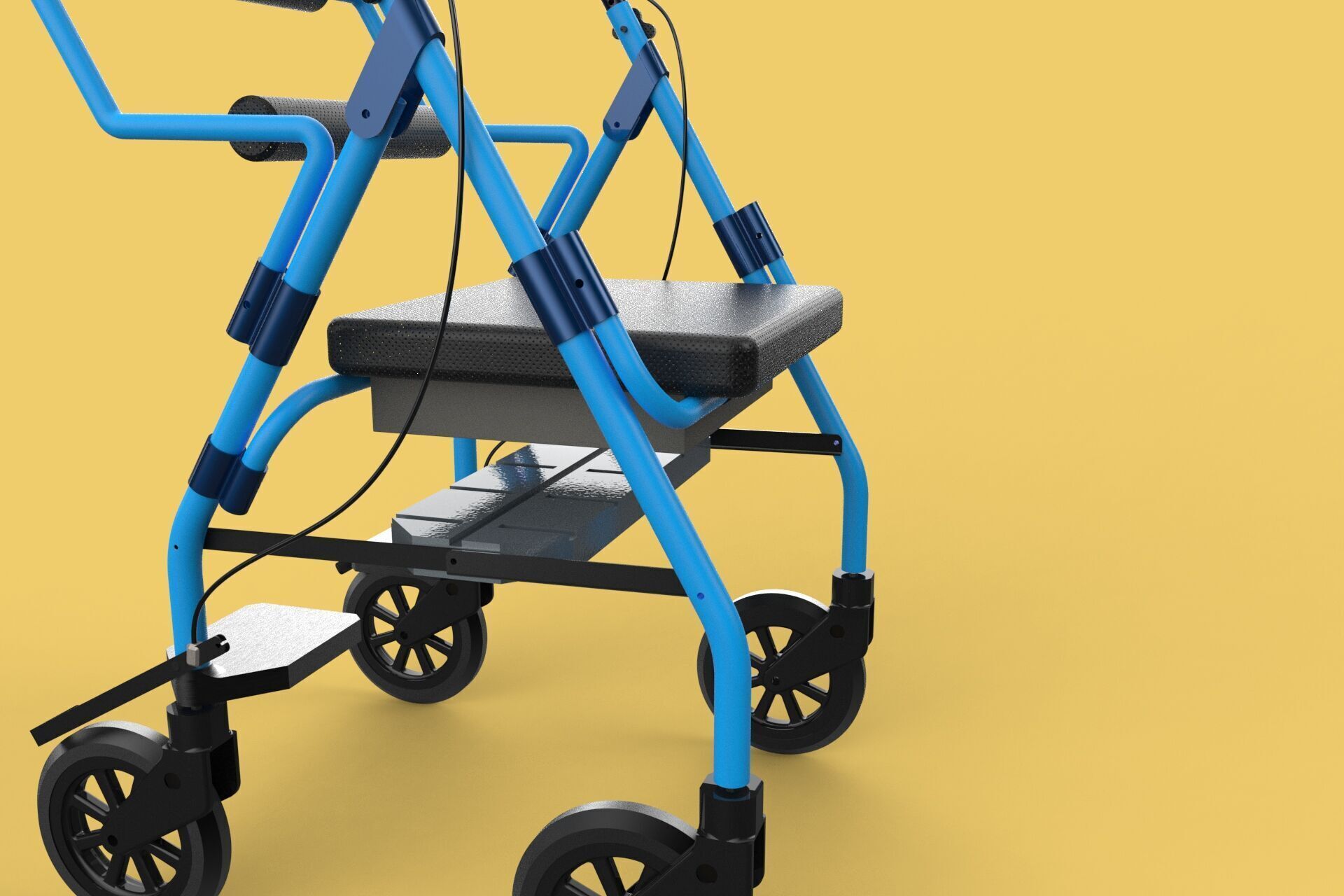 WALKING FRAME ROLLATOR ROLLING WHEELED WALKER FOLDABLE SEAT AID 3D model_67