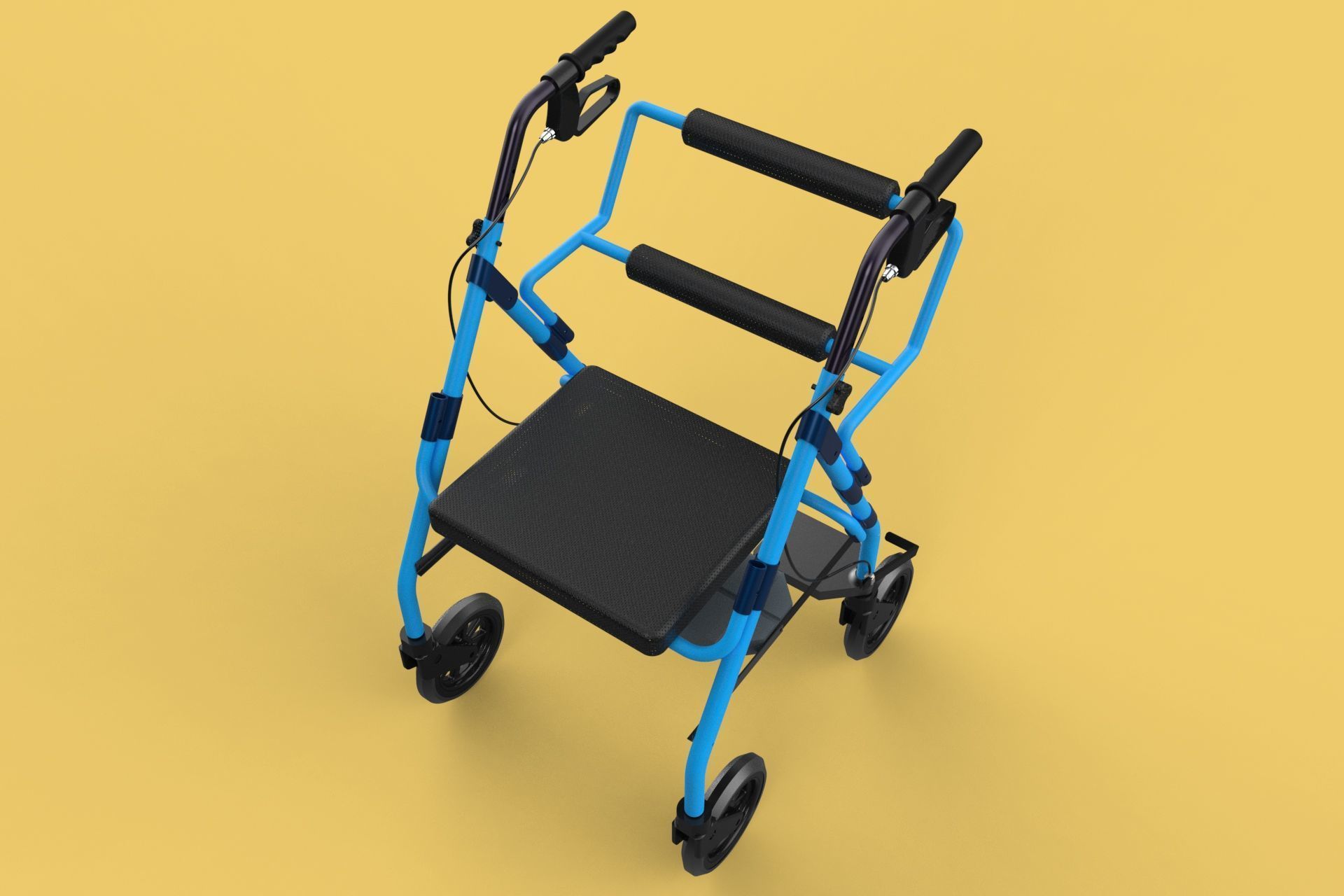 WALKING FRAME ROLLATOR ROLLING WHEELED WALKER FOLDABLE SEAT AID 3D model_41
