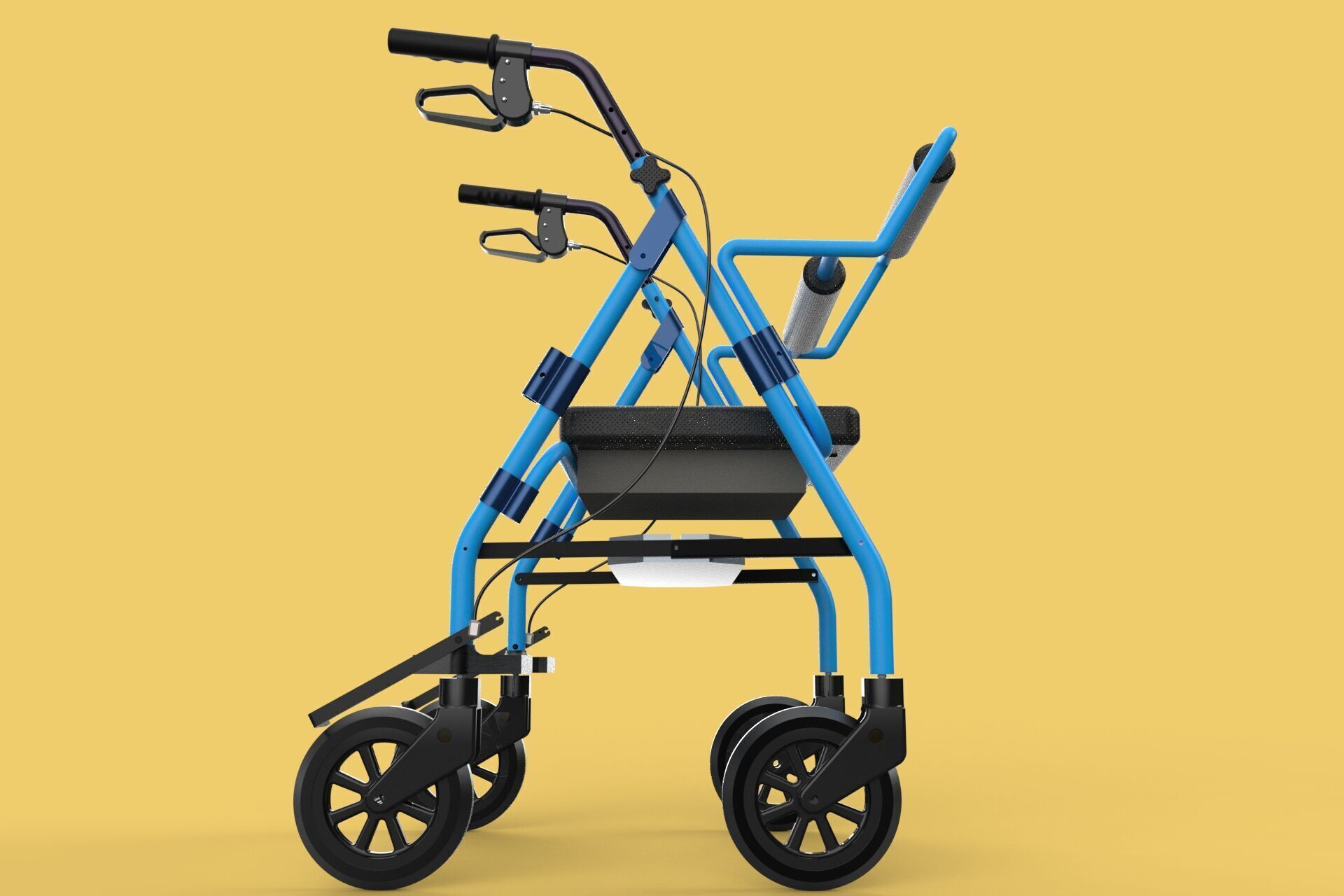 WALKING FRAME ROLLATOR ROLLING WHEELED WALKER FOLDABLE SEAT AID 3D model_13