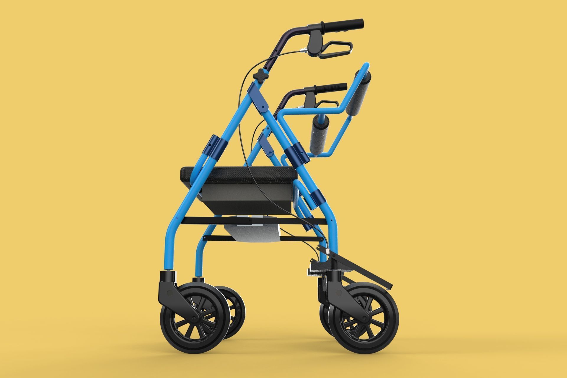 WALKING FRAME ROLLATOR ROLLING WHEELED WALKER FOLDABLE SEAT AID 3D model_31