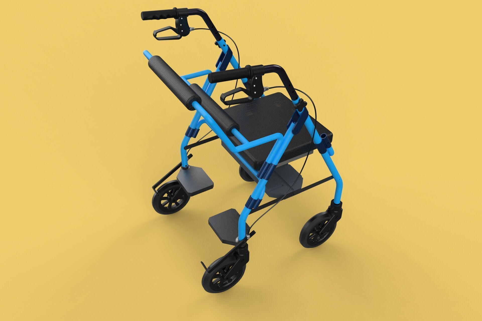 WALKING FRAME ROLLATOR ROLLING WHEELED WALKER FOLDABLE SEAT AID 3D model_39