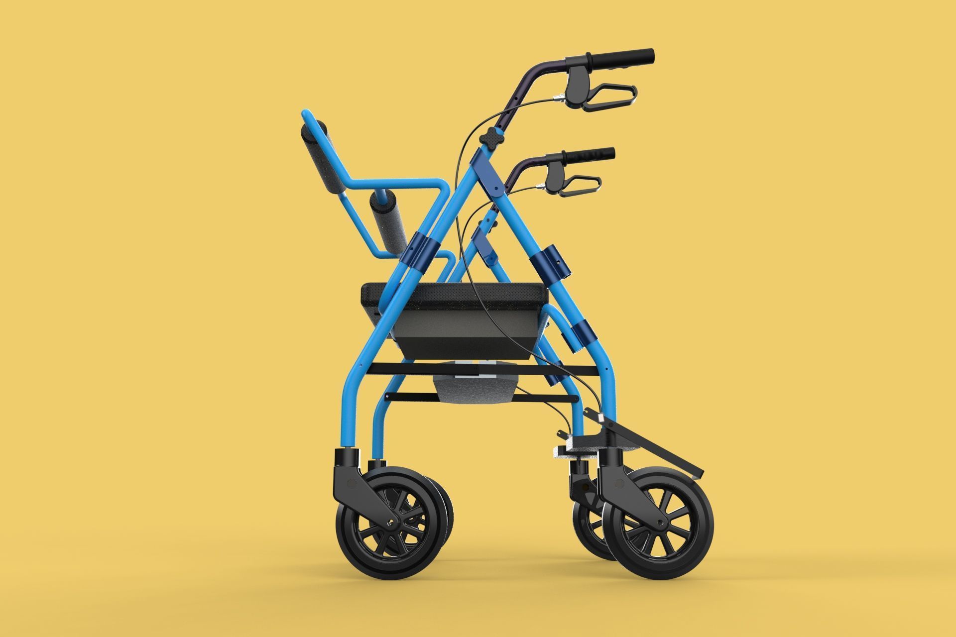 WALKING FRAME ROLLATOR ROLLING WHEELED WALKER FOLDABLE SEAT AID 3D model_9