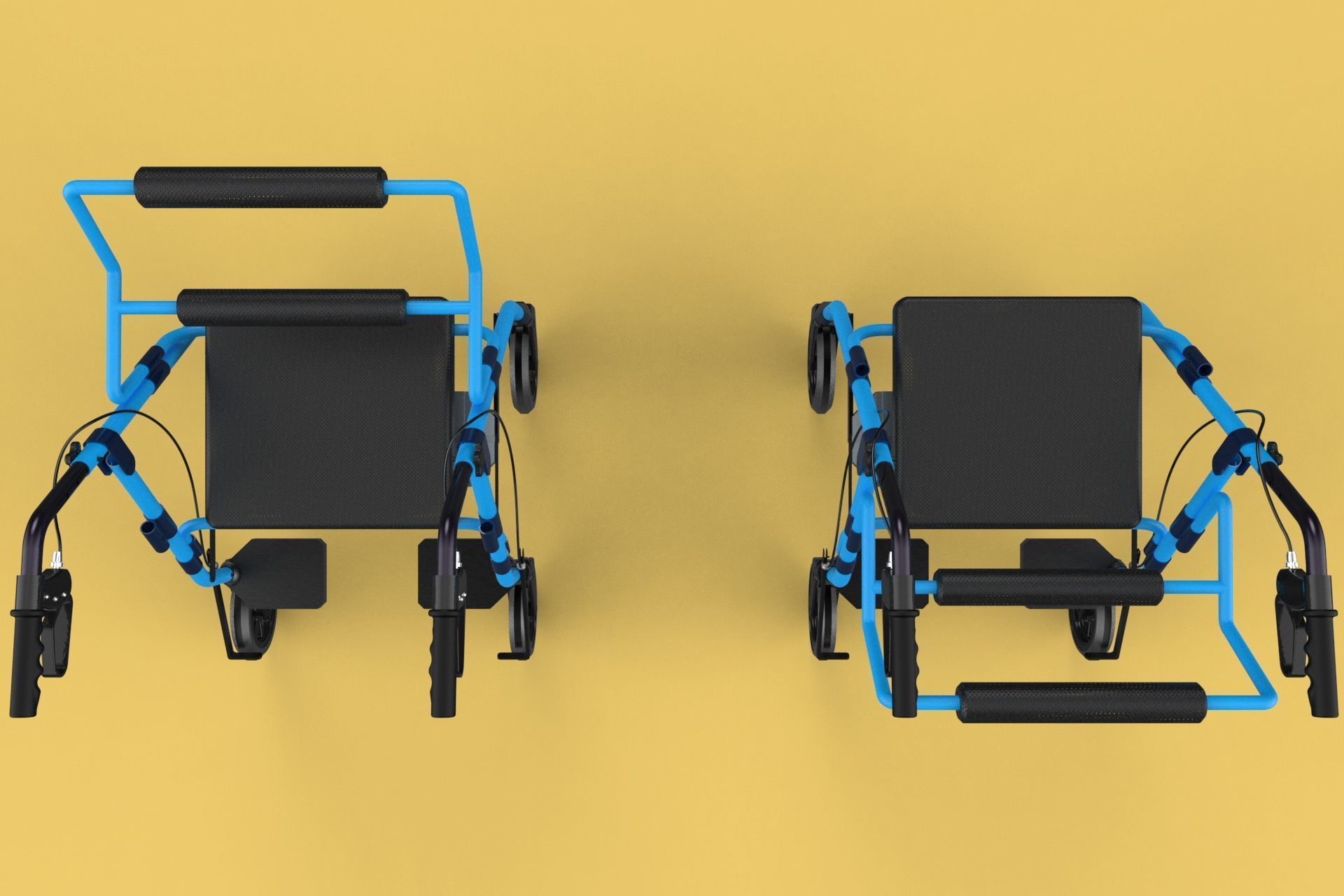 WALKING FRAME ROLLATOR ROLLING WHEELED WALKER FOLDABLE SEAT AID 3D model_55