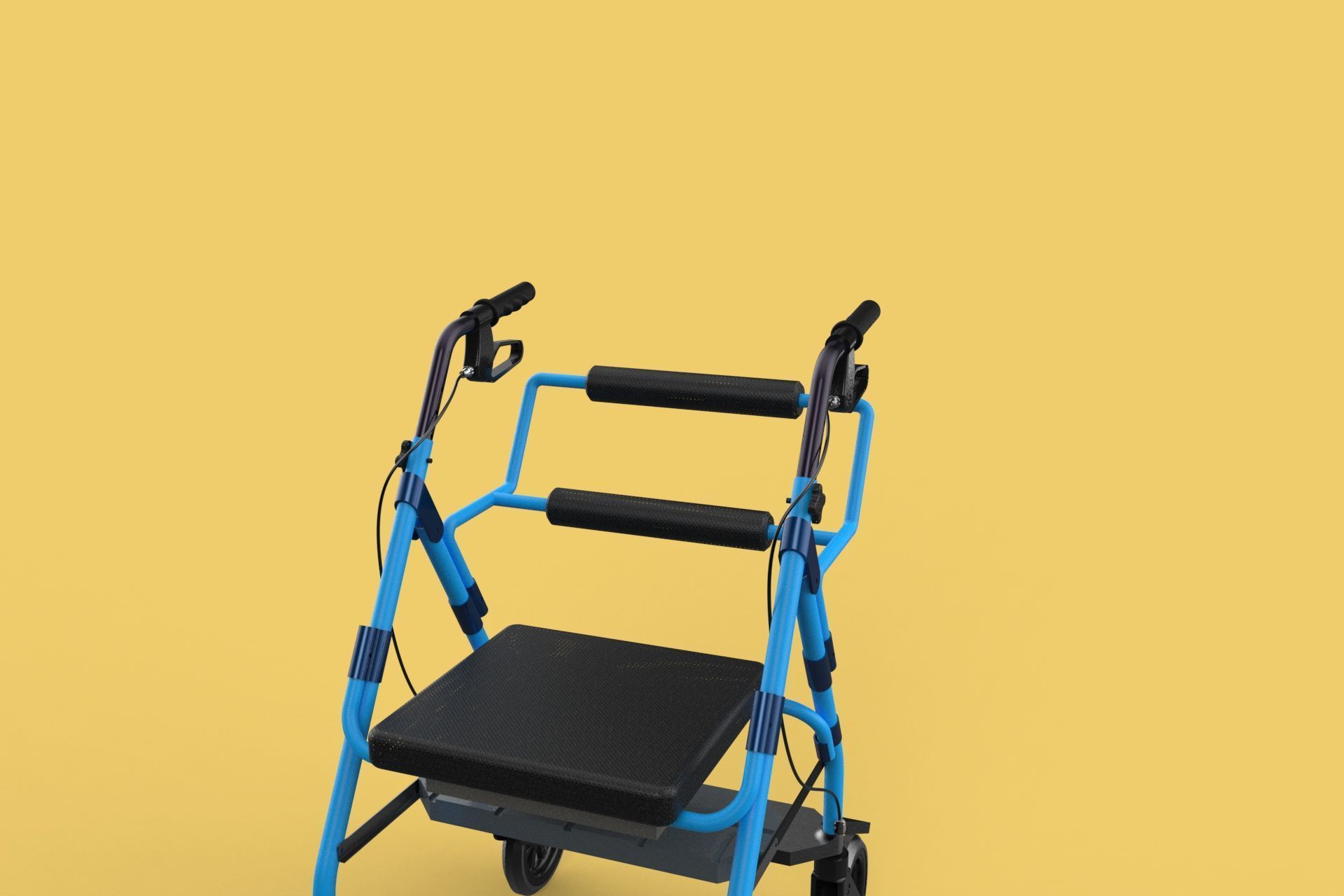 WALKING FRAME ROLLATOR ROLLING WHEELED WALKER FOLDABLE SEAT AID 3D model_59