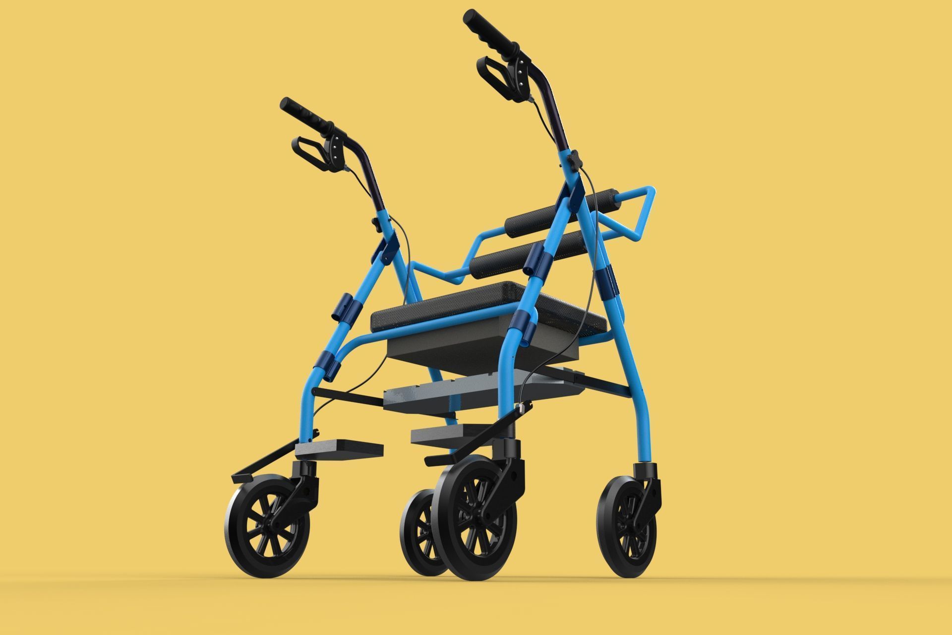 WALKING FRAME ROLLATOR ROLLING WHEELED WALKER FOLDABLE SEAT AID 3D model_26