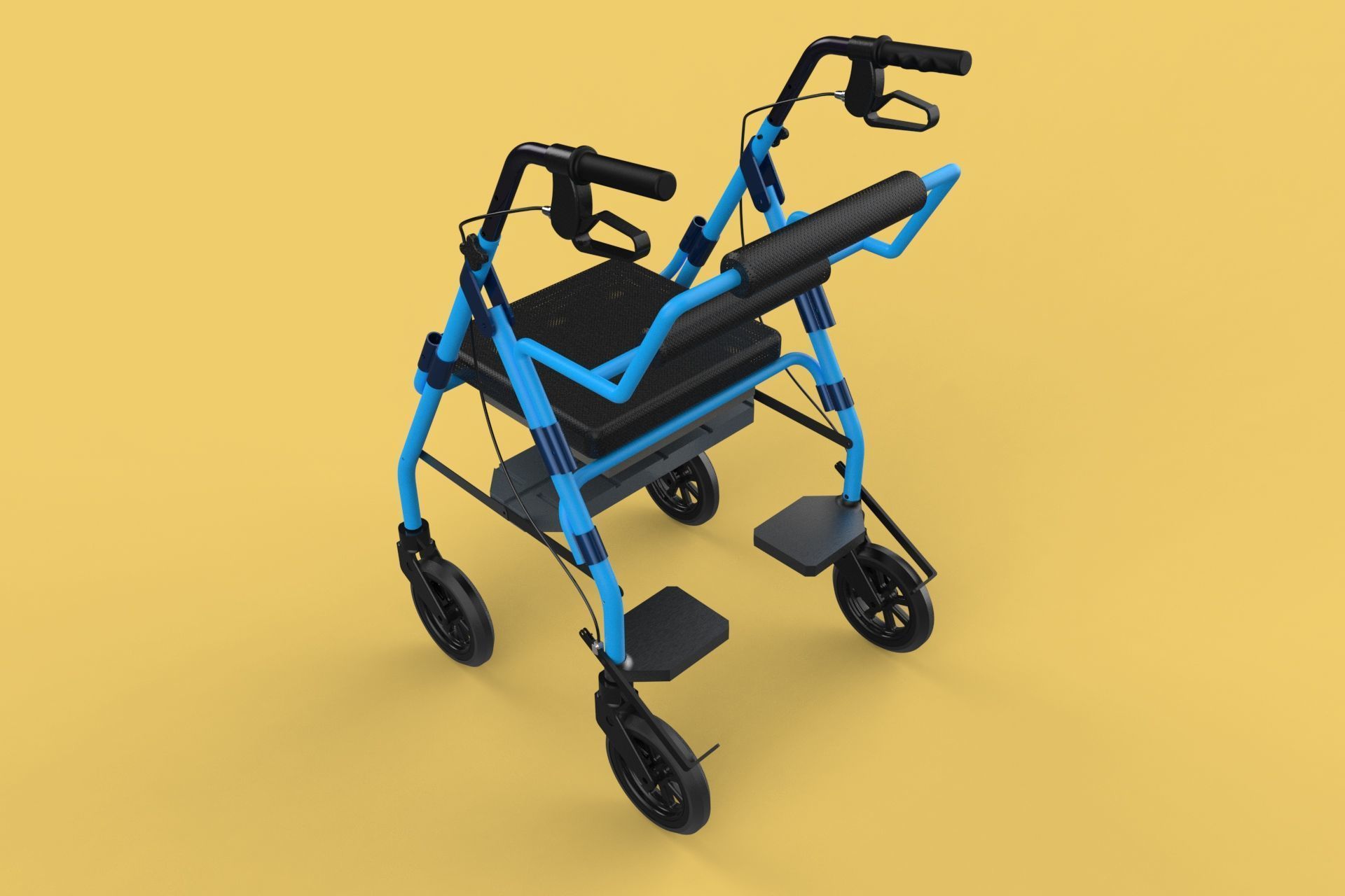 WALKING FRAME ROLLATOR ROLLING WHEELED WALKER FOLDABLE SEAT AID 3D model_38