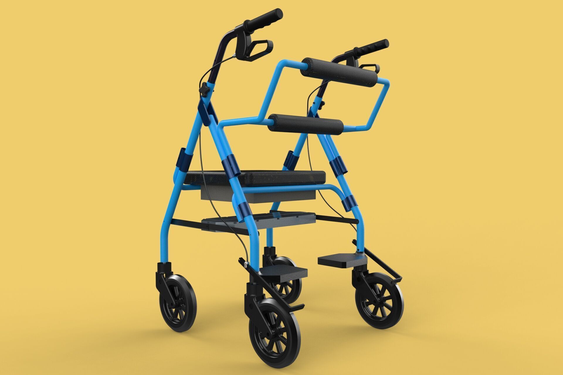 WALKING FRAME ROLLATOR ROLLING WHEELED WALKER FOLDABLE SEAT AID 3D model_42