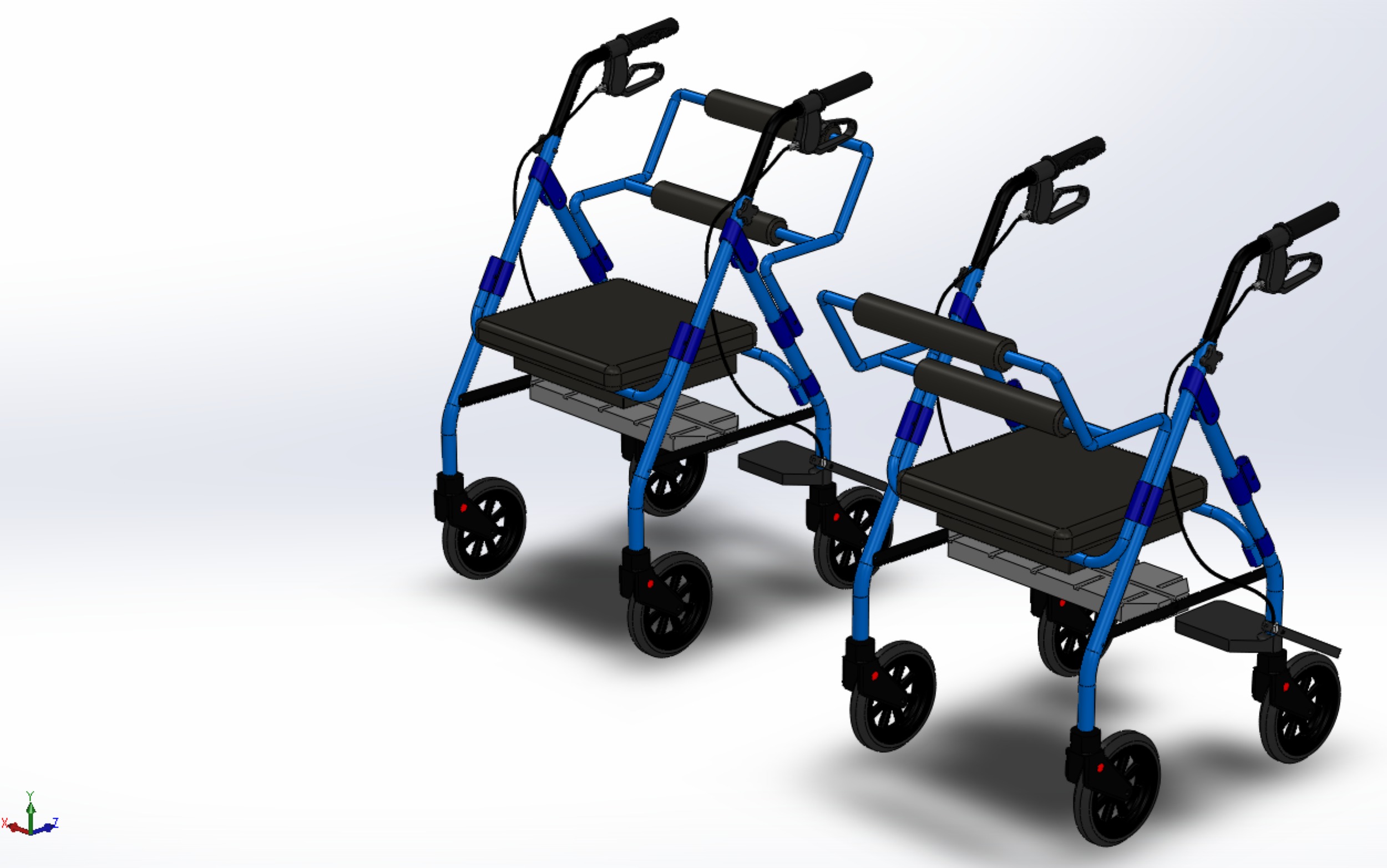 WALKING FRAME ROLLATOR ROLLING WHEELED WALKER FOLDABLE SEAT AID 3D model_71