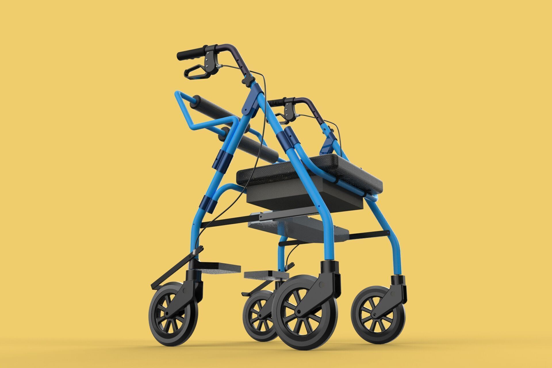 WALKING FRAME ROLLATOR ROLLING WHEELED WALKER FOLDABLE SEAT AID 3D model_49