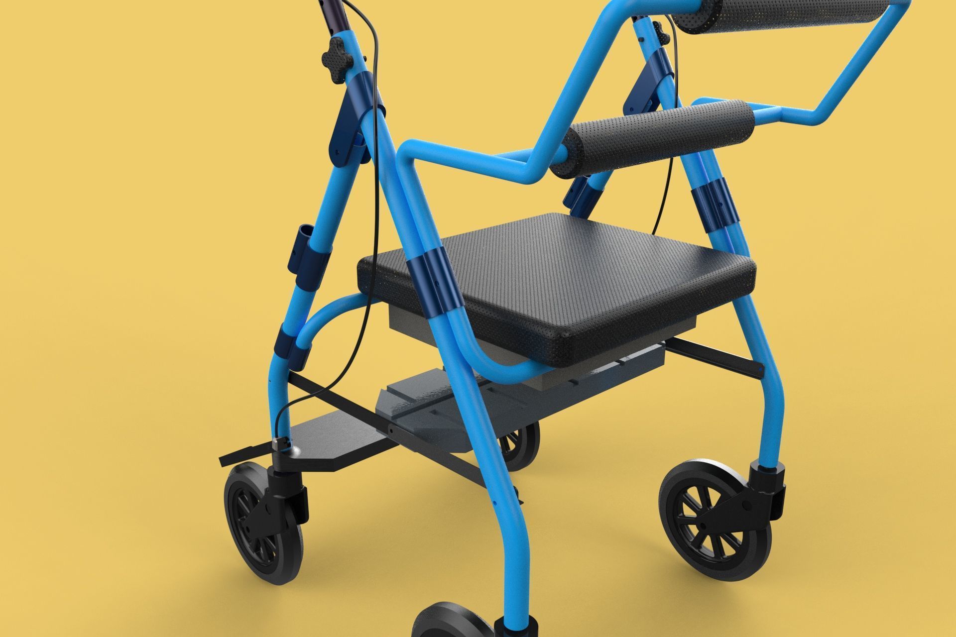 WALKING FRAME ROLLATOR ROLLING WHEELED WALKER FOLDABLE SEAT AID 3D model_53