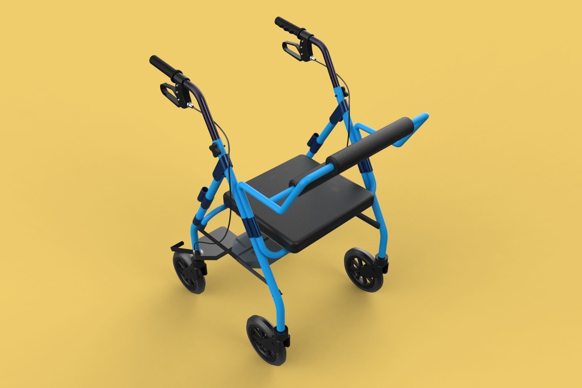 WALKING FRAME ROLLATOR ROLLING WHEELED WALKER FOLDABLE SEAT AID 3D model_18