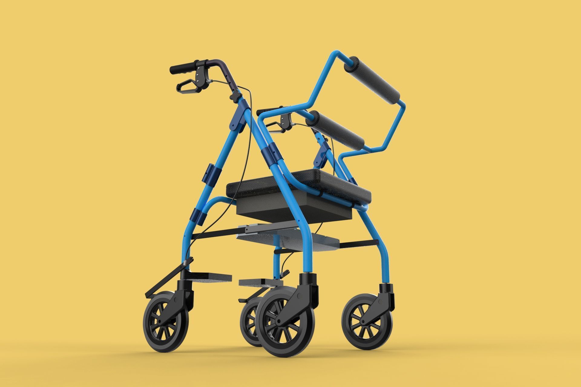 WALKING FRAME ROLLATOR ROLLING WHEELED WALKER FOLDABLE SEAT AID 3D model_27