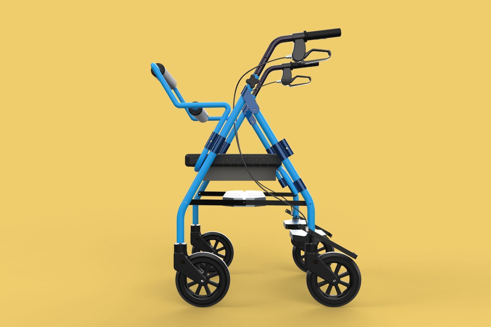 WALKING FRAME ROLLATOR ROLLING WHEELED WALKER FOLDABLE SEAT AID 3D model_8