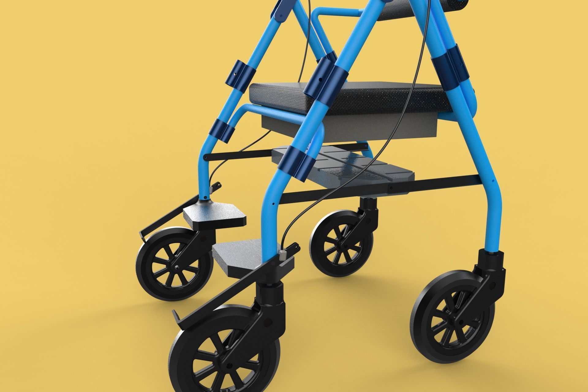 WALKING FRAME ROLLATOR ROLLING WHEELED WALKER FOLDABLE SEAT AID 3D model_54