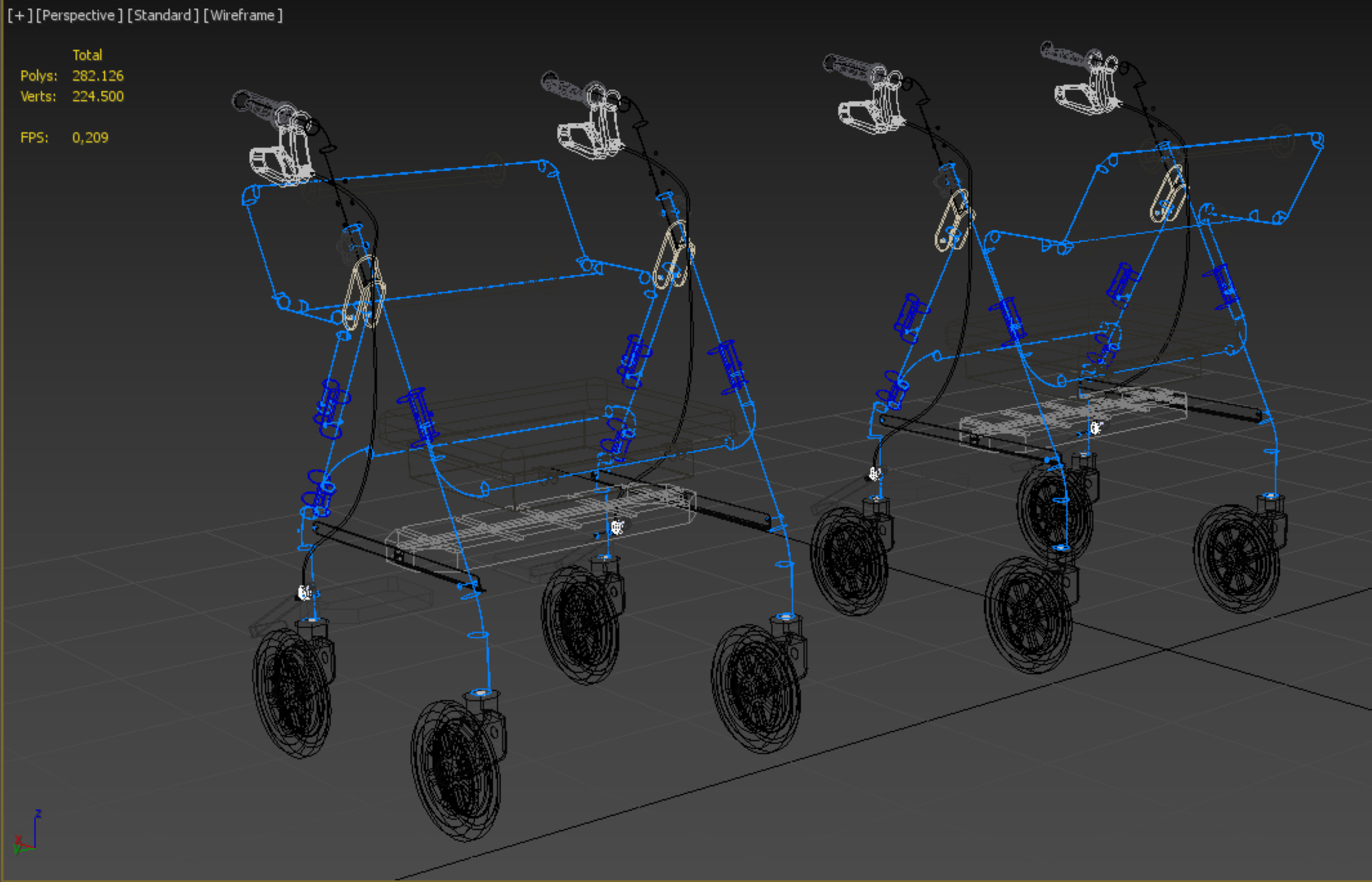 WALKING FRAME ROLLATOR ROLLING WHEELED WALKER FOLDABLE SEAT AID 3D model_70
