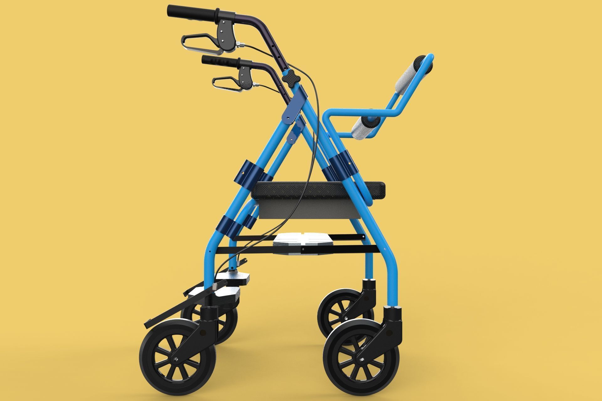 WALKING FRAME ROLLATOR ROLLING WHEELED WALKER FOLDABLE SEAT AID 3D model_12