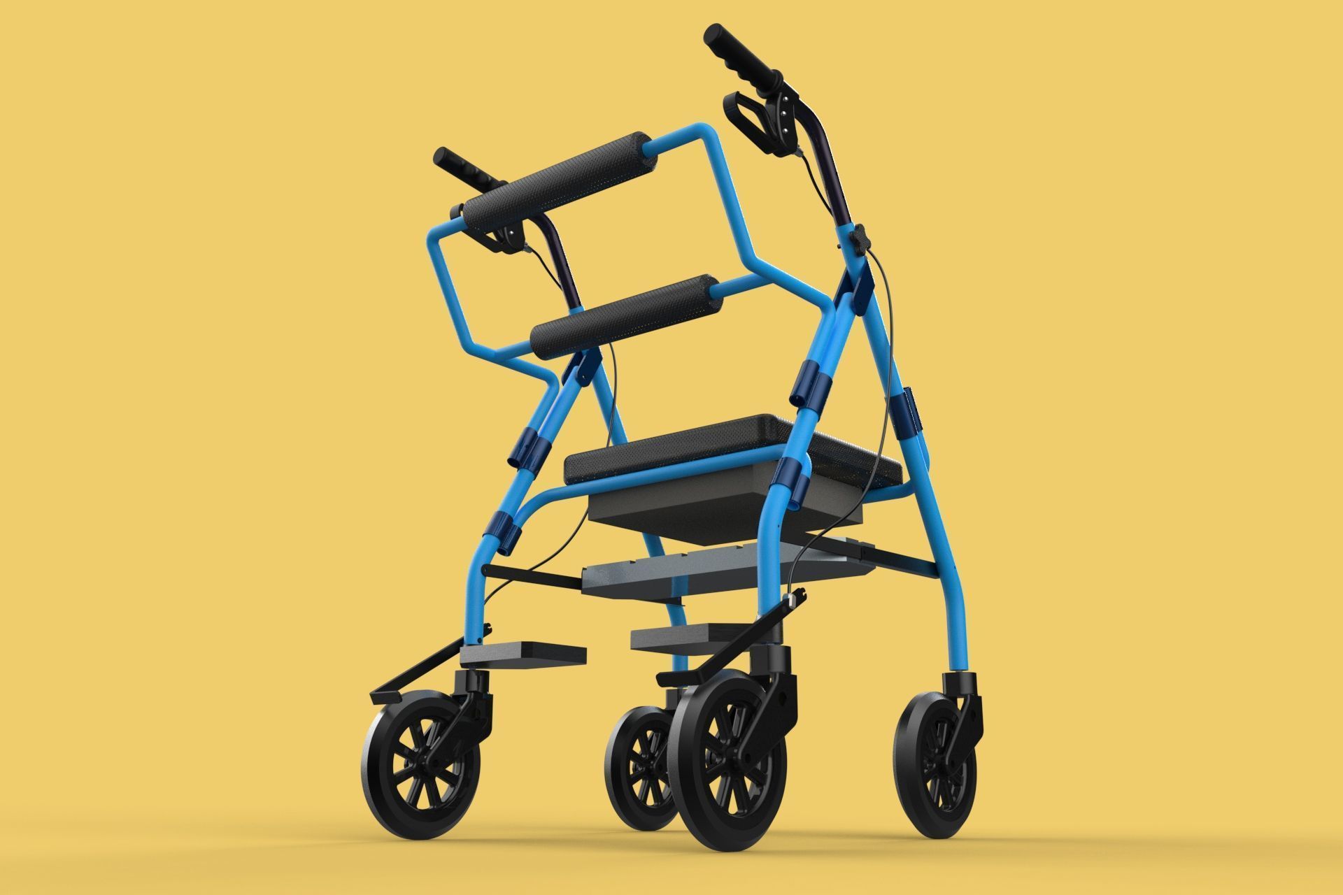 WALKING FRAME ROLLATOR ROLLING WHEELED WALKER FOLDABLE SEAT AID 3D model_48