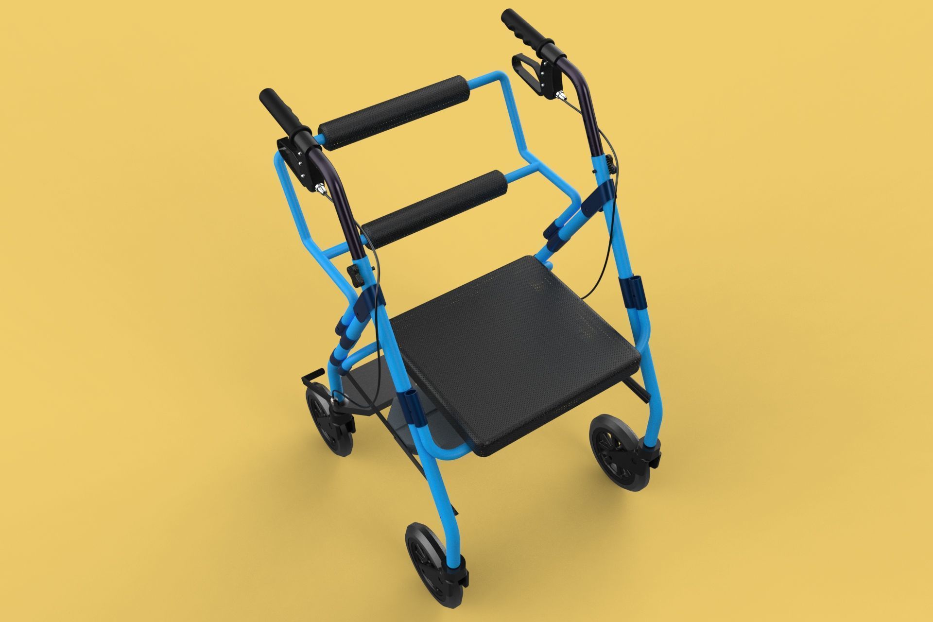 WALKING FRAME ROLLATOR ROLLING WHEELED WALKER FOLDABLE SEAT AID 3D model_40