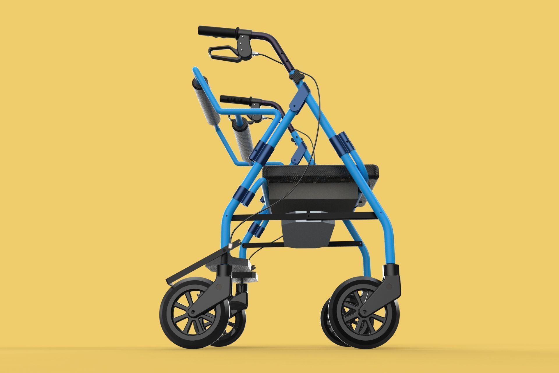 WALKING FRAME ROLLATOR ROLLING WHEELED WALKER FOLDABLE SEAT AID 3D model_36