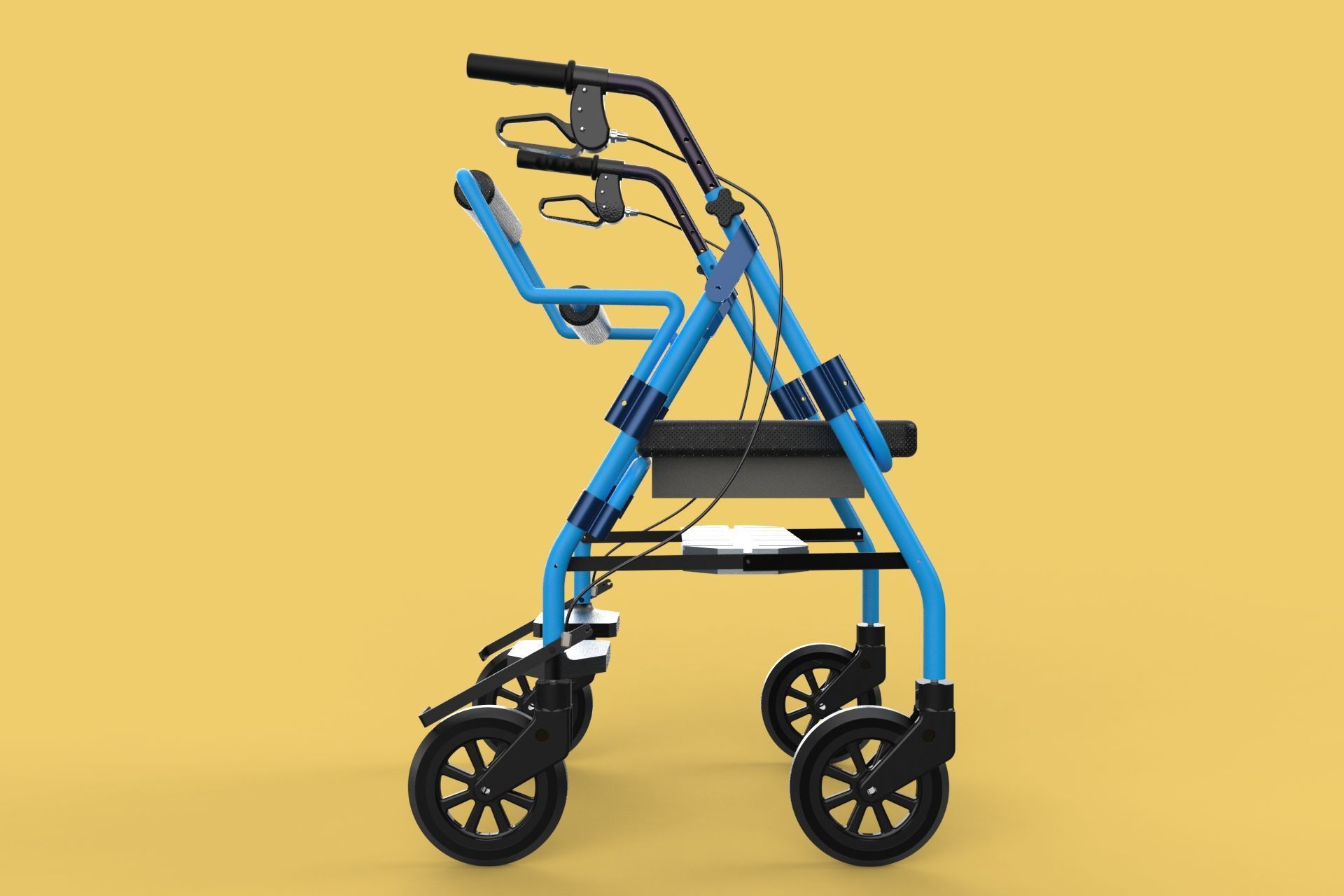 WALKING FRAME ROLLATOR ROLLING WHEELED WALKER FOLDABLE SEAT AID 3D model_34