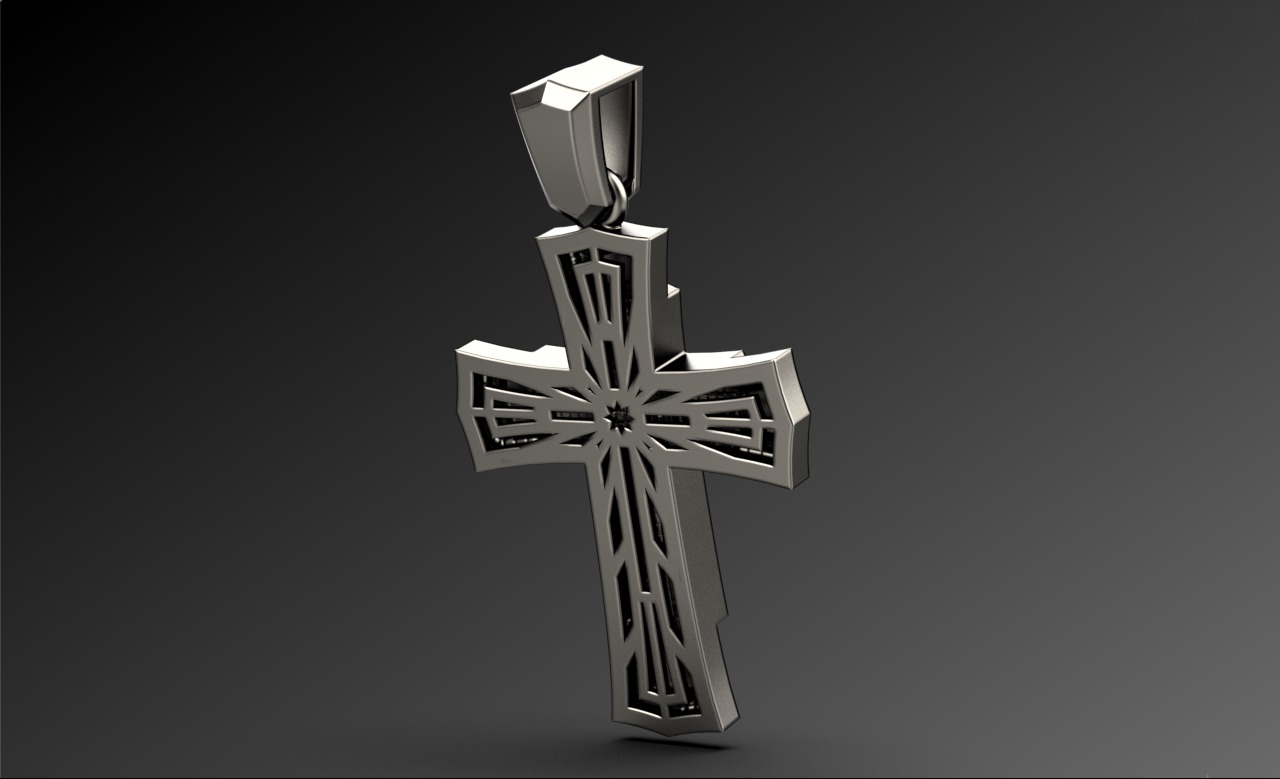 cross pendant 160124 orthodox 3D print model_3