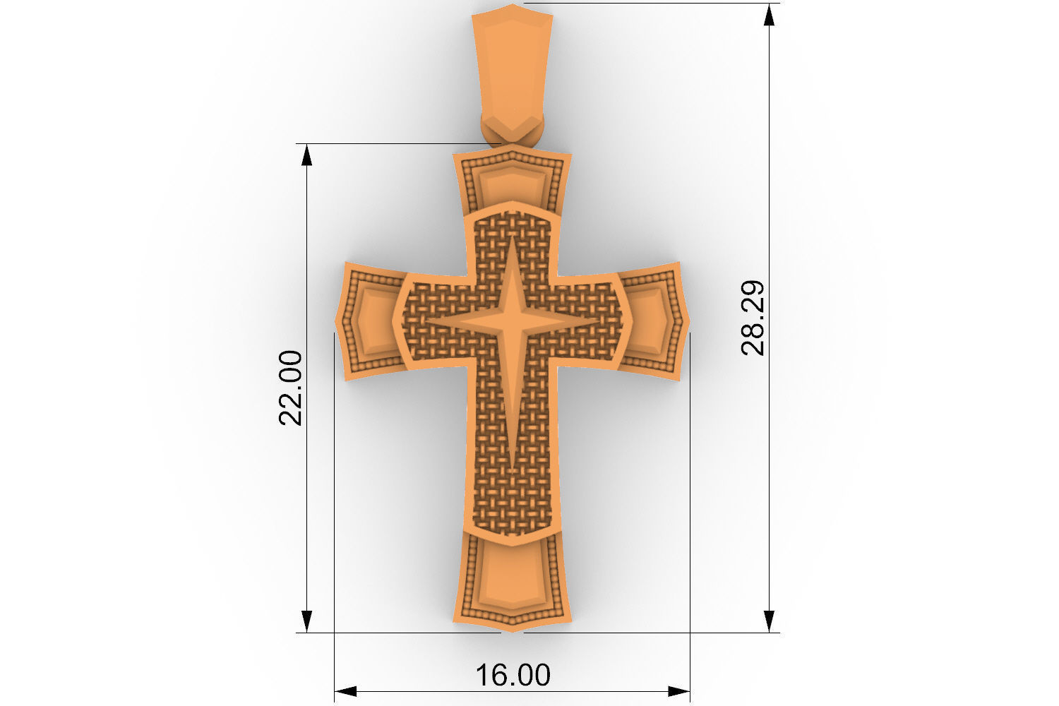 cross pendant 160124 orthodox 3D print model_6