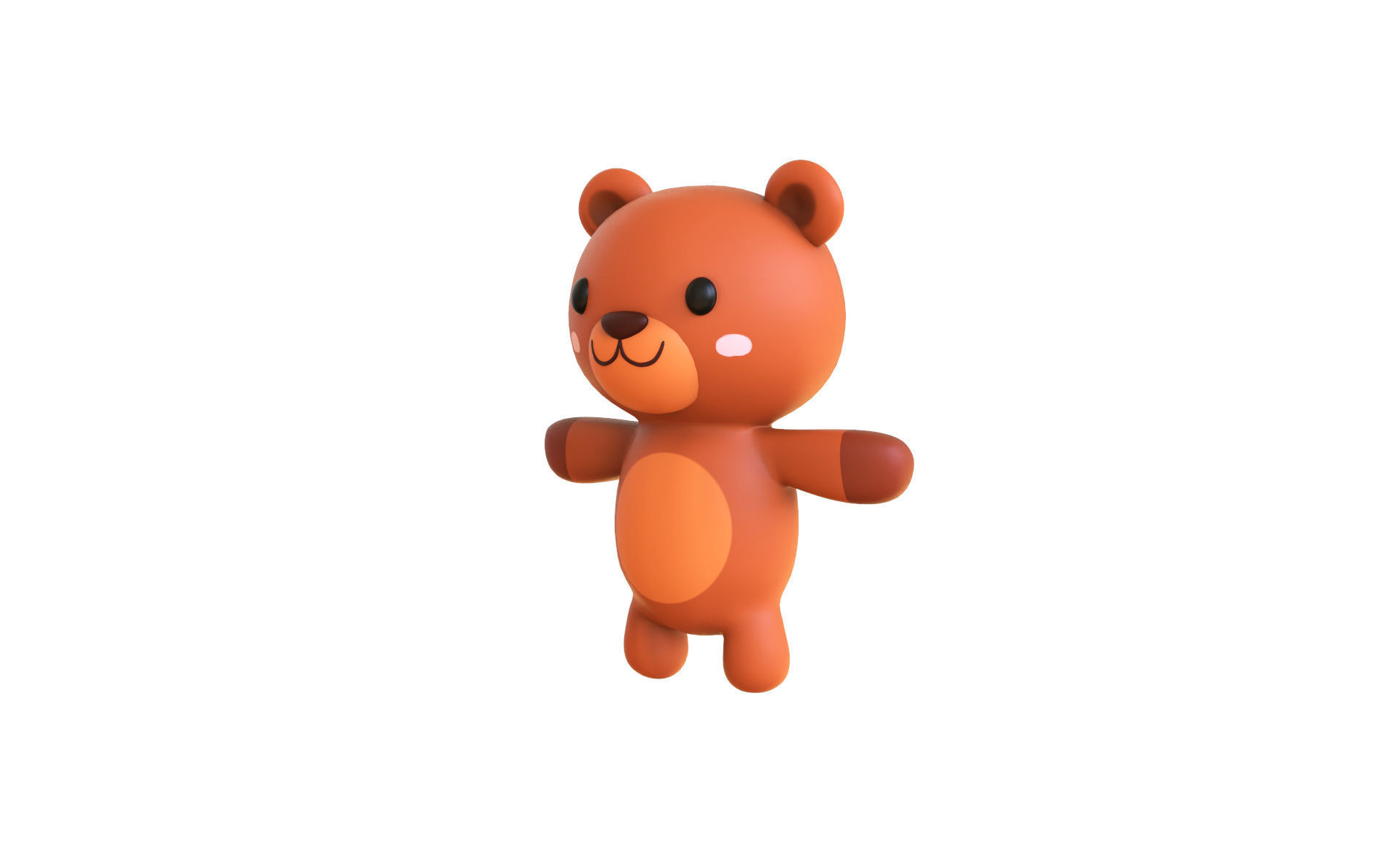 Cartoon Brown Bear 3D model_2