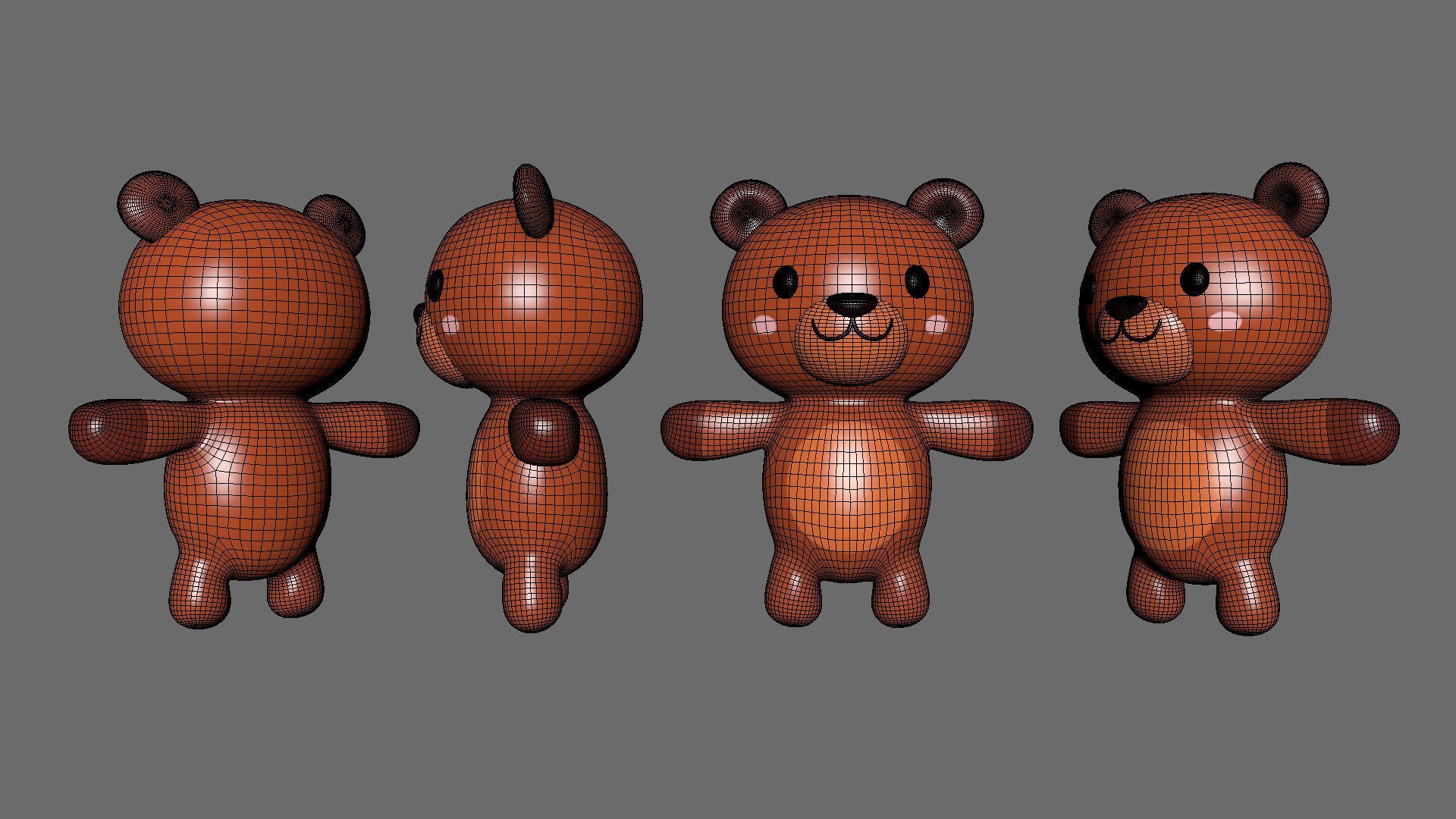 Cartoon Brown Bear 3D model_11