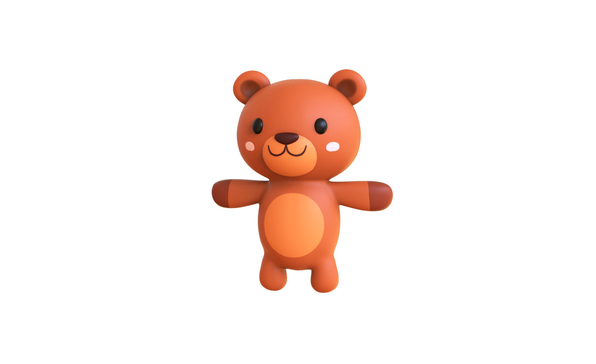 Cartoon Brown Bear 3D model_1