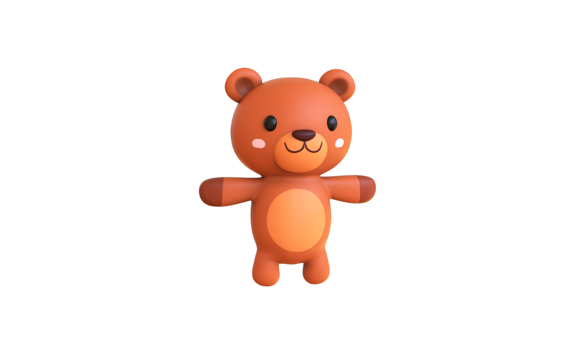 Cartoon Brown Bear 3D model_3